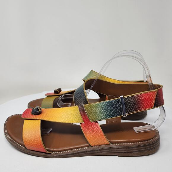 Franco Sarto Glenni Sandals Women 9.5M Multicolor Snake Faux Leather Open Toe - Picture 4 of 10